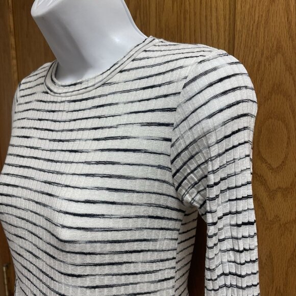 Flamingo Brand Black & White Striped Ribbed Knit Dress - Small - Picture 2 of 4